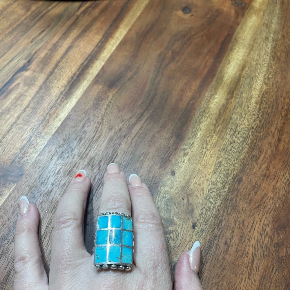 Size 8 Inlay Kingsman Turquoise ring